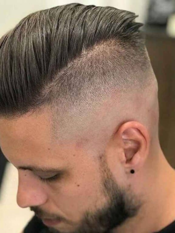 Razor Line Burst Fade Slick Back