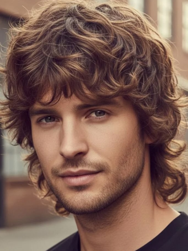 Shaggy Curly Mullet