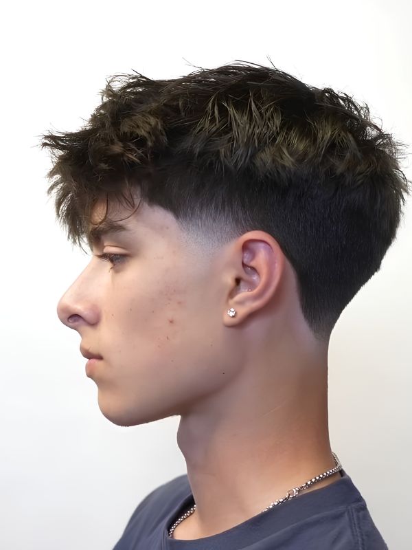 Soft Layered Low Taper Fade Mullet