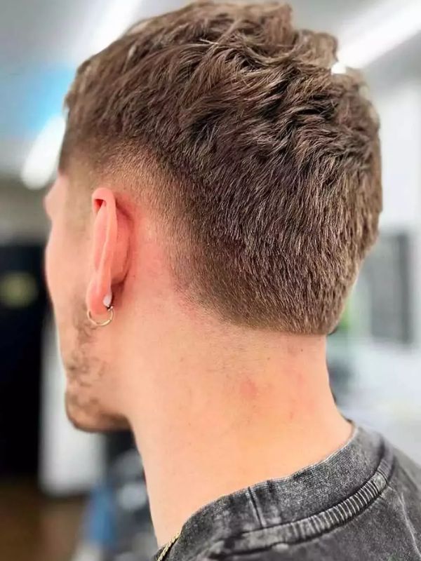 Straight Hair Burst Fade Fringe