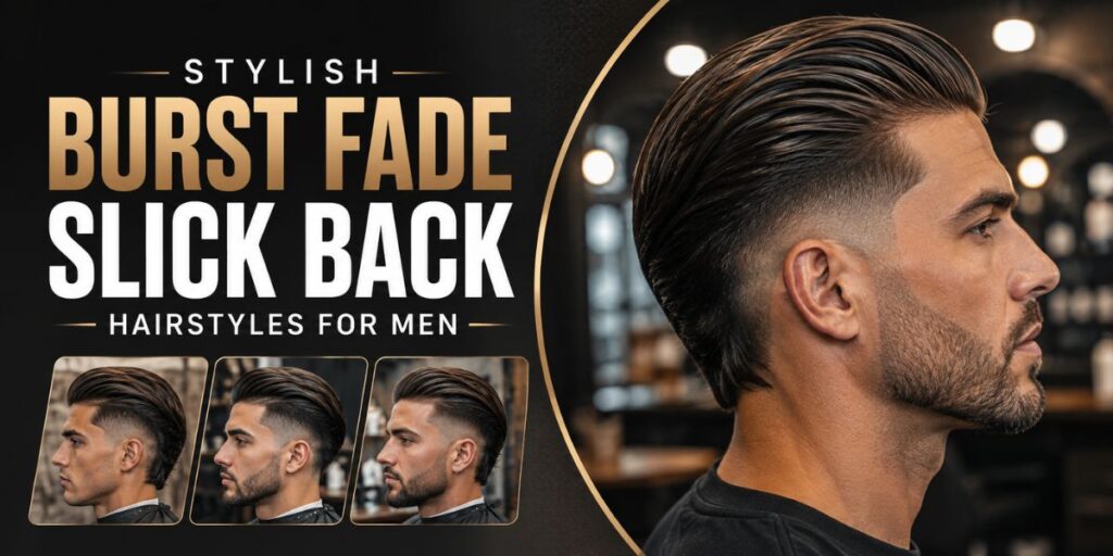 Stylish Burst Fade Slick Back Hairstyles for Men
