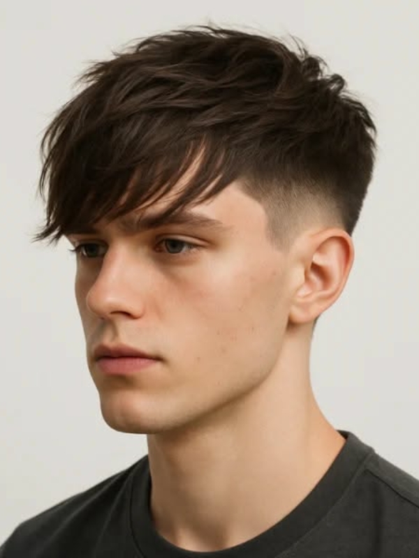 Textured Crop Fringe with Low Taper
