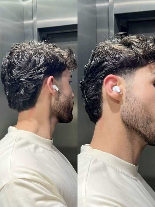 Textured Quiff Wavy Burst Fade