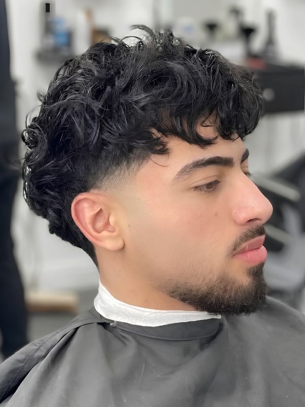 Wavy Burst Fade with Beard