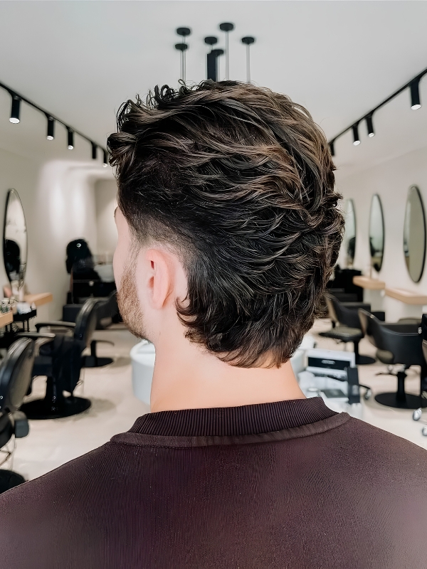 Wavy Modern Mullet Fade