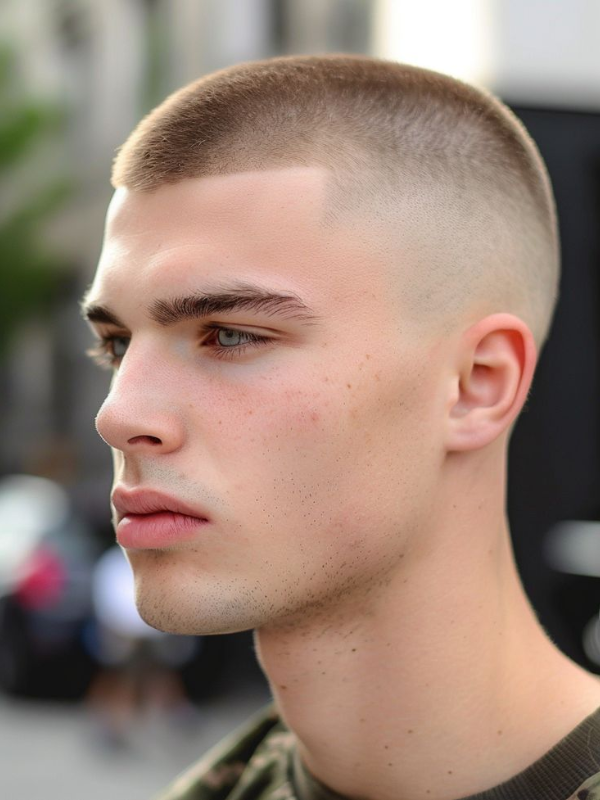 6 Guard Buzz Cut Low Taper for a Subtle and Clean Style