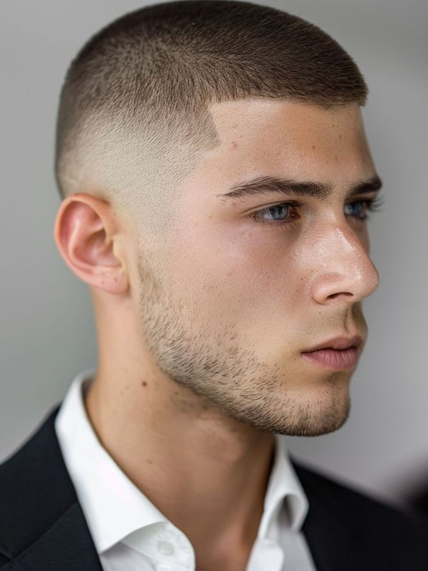 8 guard buzz cut low taper for a Natural Finish