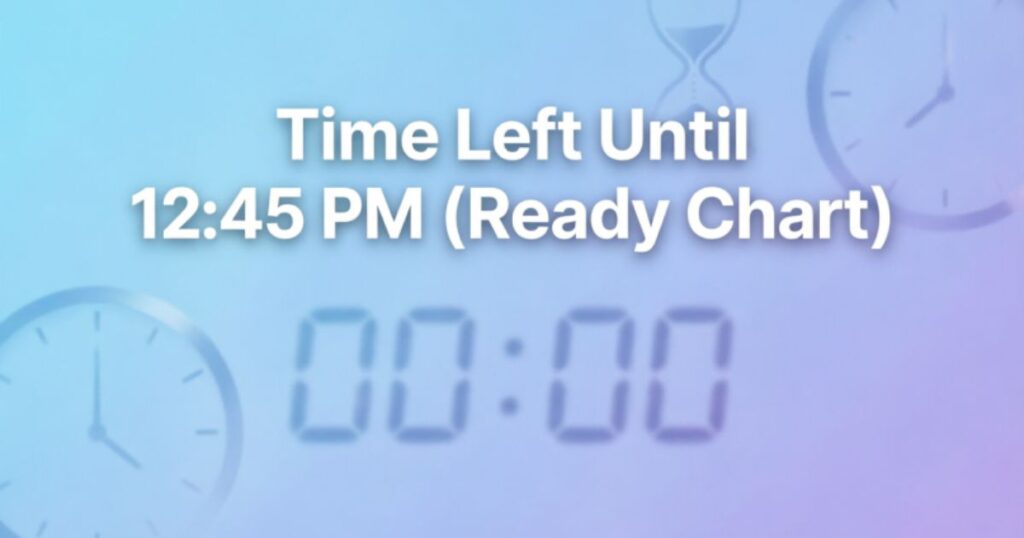 Time Left Until 1245 PM (Ready Chart)
